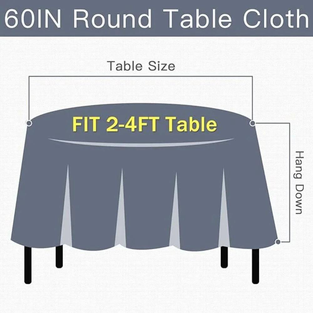 4/$12~Round Vinyl Tablecloth NWOT - Picture 6 of 11